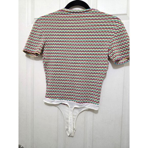 Cosabella Women's Striped V-Neck 90s Bodysuit M-M Made In Italy - Picture 3 of 7